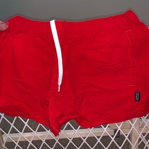 Red Patagonia shorts